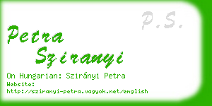 petra sziranyi business card